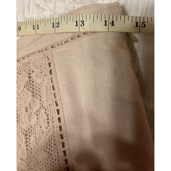Country Lace Coldwater Creek Linen Blend MIDI Skirt Oatmeal Beige Size PS - Picture 12 of 12